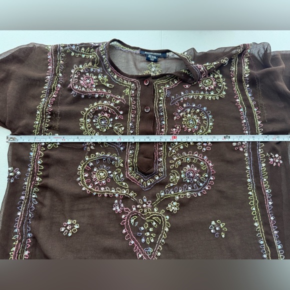 Boston Proper Embroidered Sequined Tunic 
Size XS - Picture 3 of 9